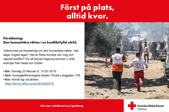 Föreläsning 23 februari: Den humanitära rätten i en konfliktfylld värld